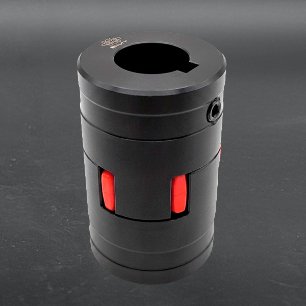Муфта кулачковая стальная XL1 (GE-T 24B-24B/RED 98Sh) с готовым отверстием, d1=14/d2=16 мм+шпон паз, EMT | ЕМТ